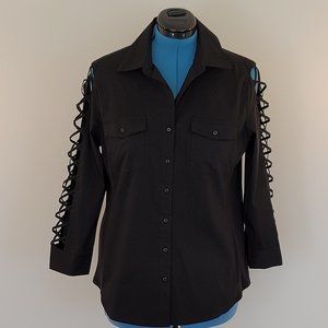 Chic Mixed Media Top Perfect for Casual Nights Out